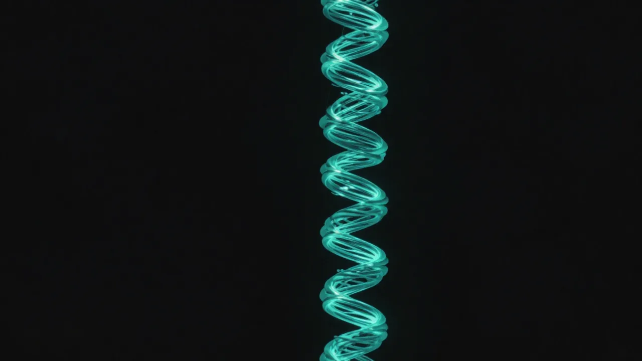세로로 길게 이어지는 청록 나선